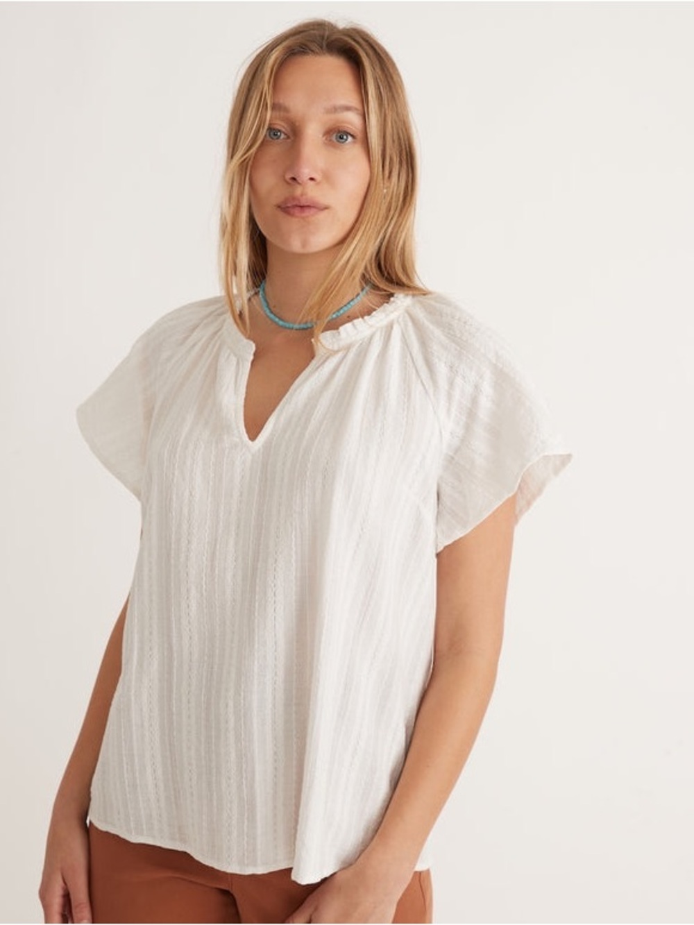 🆕 MARINE LAYER Lana Textured Blouse Top NWT